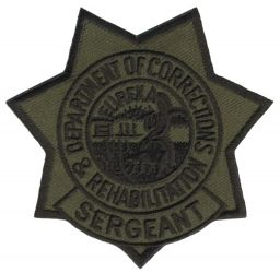 CALIFORNIA DEPT OF CORRECTIONS & REHABILITATION - "CDCR" Soft Badge Star - SGT